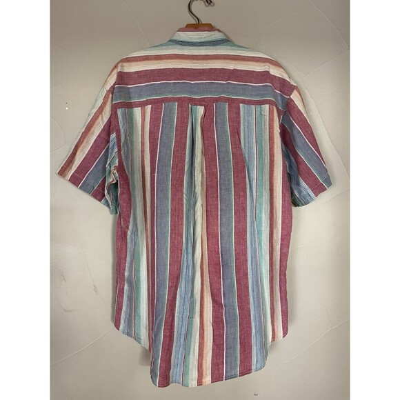 Chaps Ralph Lauren 90’s Button Down Short Sleeve Oxford Style‎ Shirt Men’s Large - Picture 2 of 9